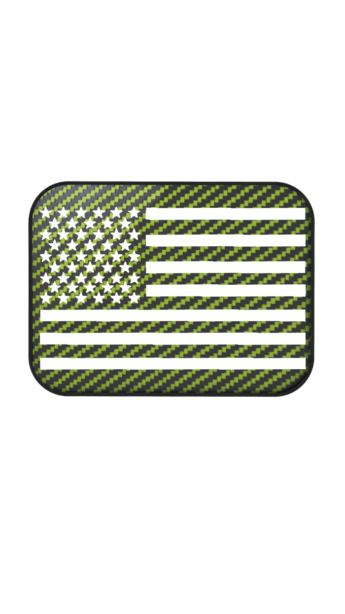 Xtend motorcycle foot pegs - Interchangeable Face Plate - USA Flag -  Bright lime and White style