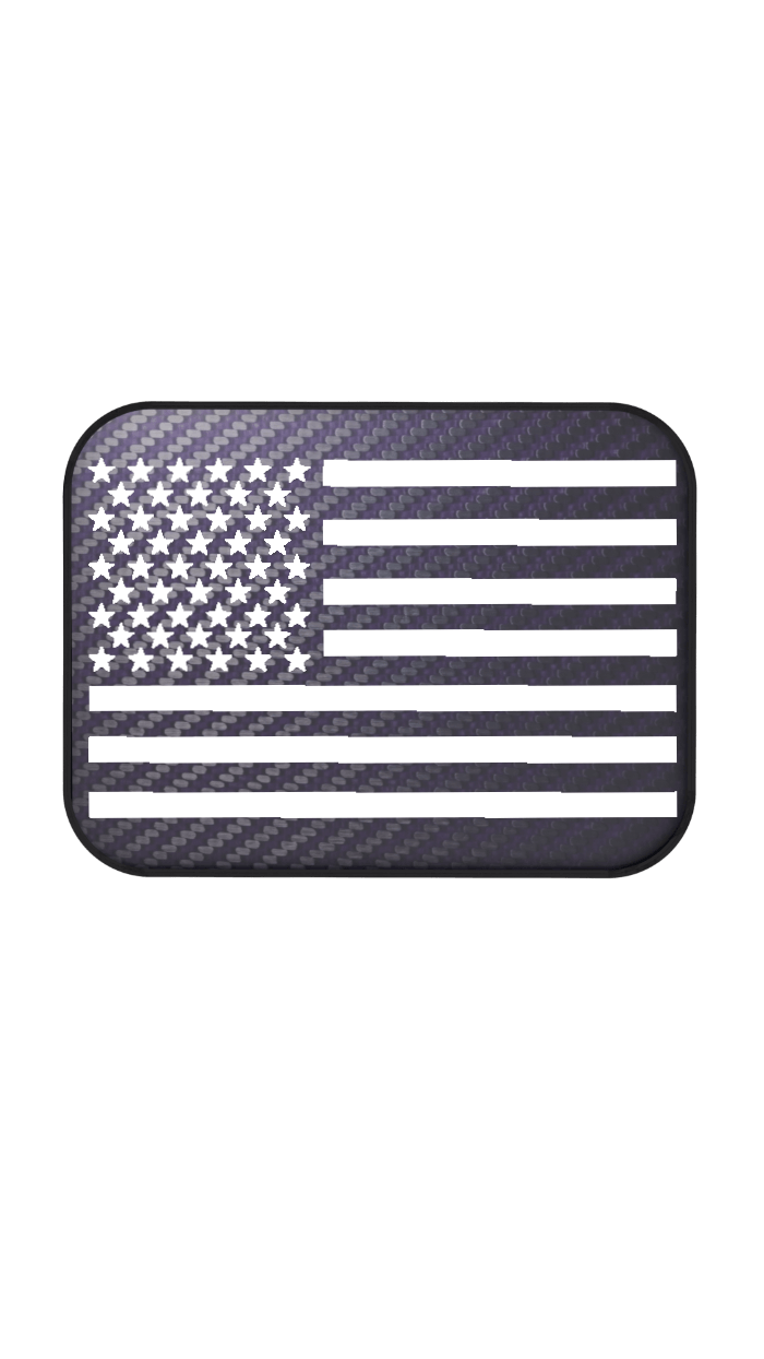 Xtend motorcycle foot pegs - Interchangeable Face Plate - USA Flag - Dark purple and White style