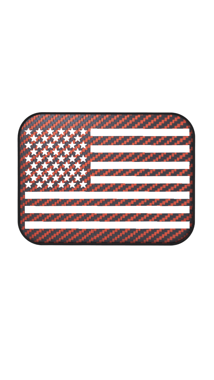 Xtend motorcycle foot pegs - Interchangeable Face Plate - USA Flag - Orange and White style
