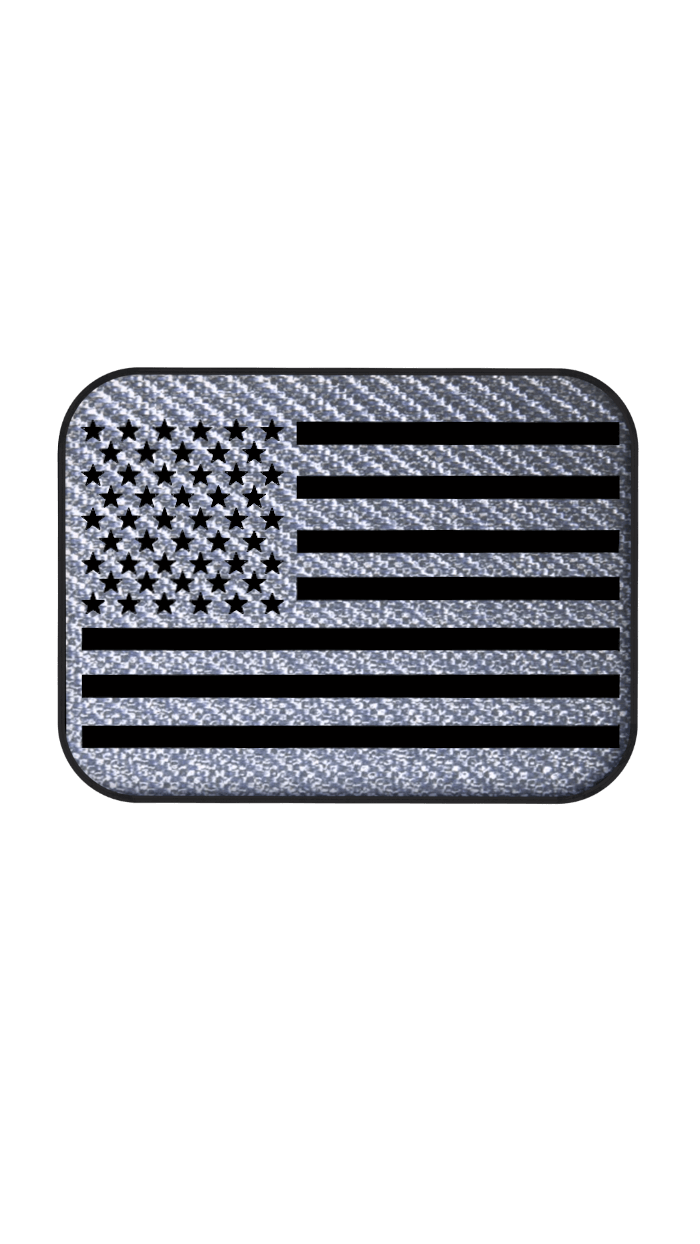 Xtend motorcycle foot pegs - Interchangeable Face Plate - USA Flag - Silver and Black style