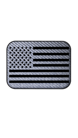 Xtend motorcycle foot pegs - Interchangeable Face Plate - USA Flag - Silver and Black style