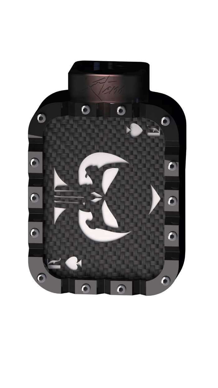 Xtend motorcycle foot pegs - Ace of spades - carbon black and white style - Custom motorcycle foot pegs perfect for Harley Davidson cruiser and Highway pegs.